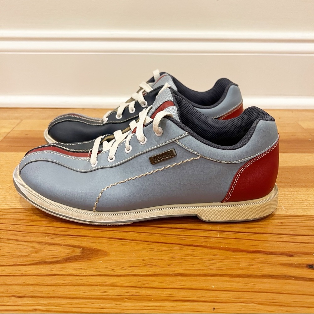 Dexter Slide Rite Split Toe Bowling Shoes Women 8 Blue Red Active Retro B4422-18 - Picture 7 of 14